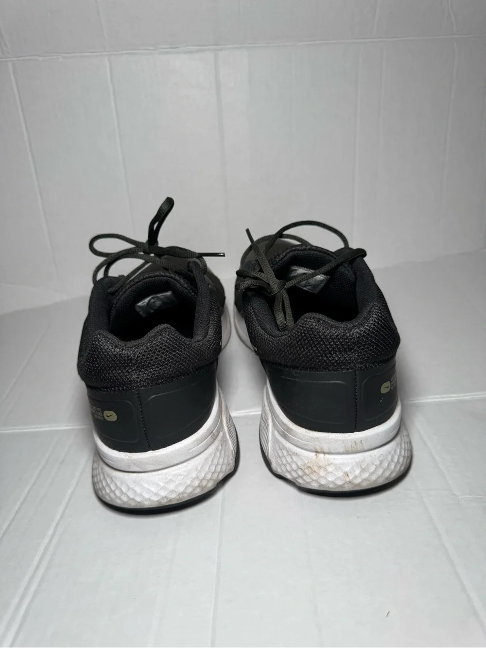 Nike Men’s Black Athletic Shoes with Olive Swoosh